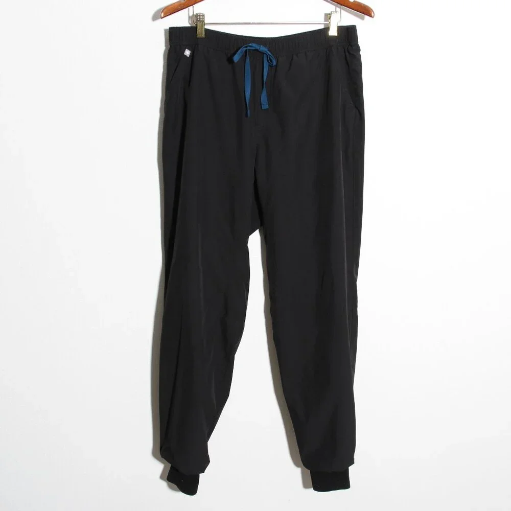 FIGS Men's Tansen Slim FreeX Lined Jogger Scrub Pants Black Technical Collection